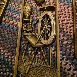 Lot of 4 vintage Burwood products wooden hanging wall plaques